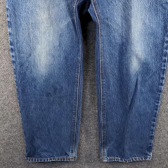 Diamond Gusset Men's Straight Leg Jeans Blue 37x27 Medium Wash Denim 5-Pocket - Picture 4 of 12